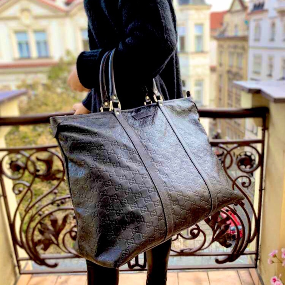 💎XL GUCCI ZIPPER TOTE BROWN TRAVEL WEEKEND